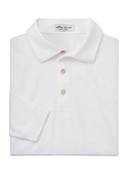 Peter Millar Men's Solid Performance Long-Sleeve Jersey Polo White
