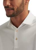 Peter Millar Men's Solid Performance Long-Sleeve Jersey Polo White